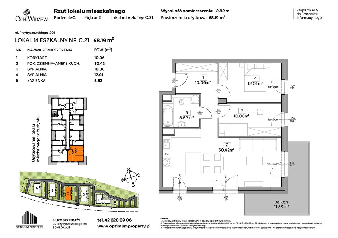 Nowe mieszkanie trzypokojowe OchWidzew Łódź, Widzew, Przybyszewskiego 292-300  68m2 Foto 1