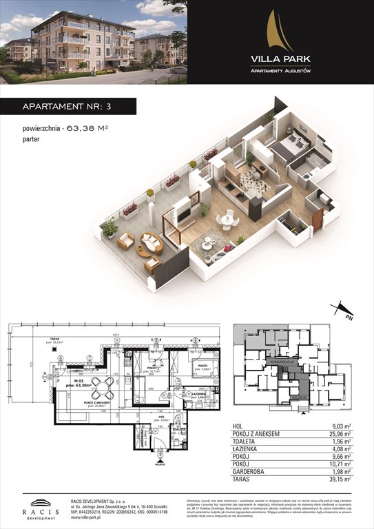 Nowe mieszkanie Villa Park - Etap II Augustów, Wypoczynkowa  63m2 Foto 1