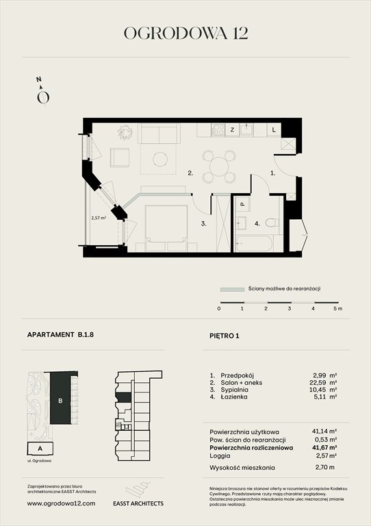 Nowe mieszkanie Apartamentowiec Ogrodowa 12 Poznań, Ogrodowa 12  42m2 Foto 1