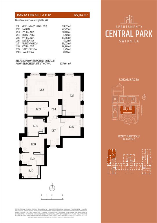 Nowe mieszkanie czteropokojowe  Apartamenty Central Park Świdnica Świdnica, Lipowa 14  128m2 Foto 1