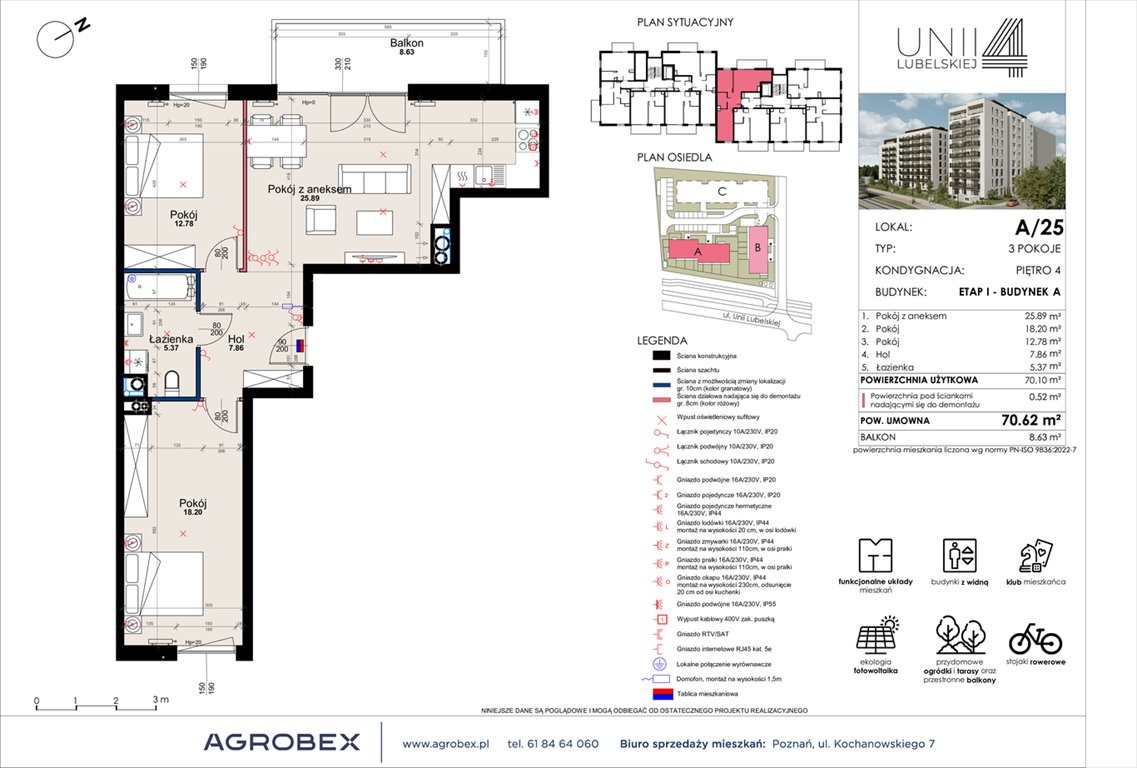 Nowe mieszkanie trzypokojowe Unii Lubelskiej 4 Poznań, Unii Lubelskiej 4  71m2 Foto 1