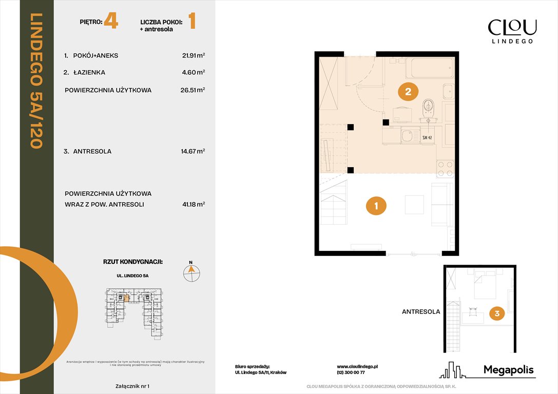 Nowa kawalerka Clou Lindego Kraków, Lindego 5a  27m2 Foto 1