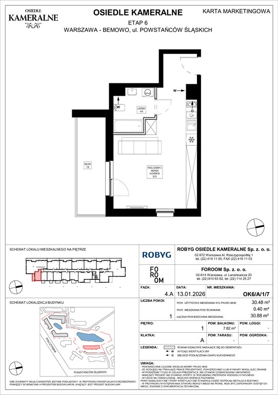 Nowa kawalerka Osiedle Kameralne etap 6 Warszawa, Powstańców Śląskich  30m2 Foto 1