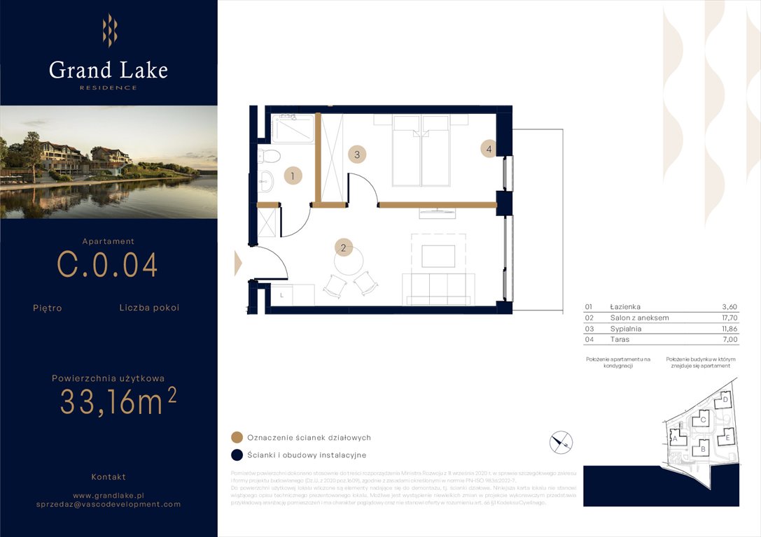 Nowe mieszkanie dwupokojowe Grand Lake Mikołajki, Kajki 124  33m2 Foto 1