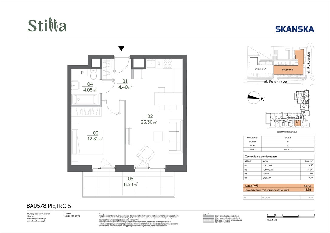 Nowe mieszkanie dwupokojowe Stilla Warszawa, Fajansowa 5  45m2 Foto 1