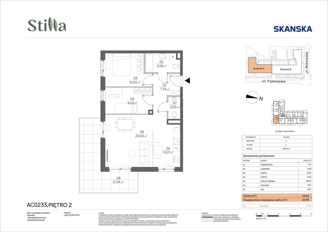 Nowe mieszkanie trzypokojowe Stilla Warszawa, Fajansowa 5  65m2 Foto 1