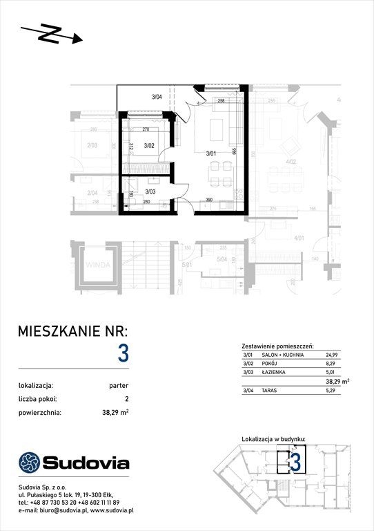 Nowe mieszkanie dwupokojowe Pułaskiego Square 4/5  Ełk, Pułaskiego 4  38m2 Foto 1
