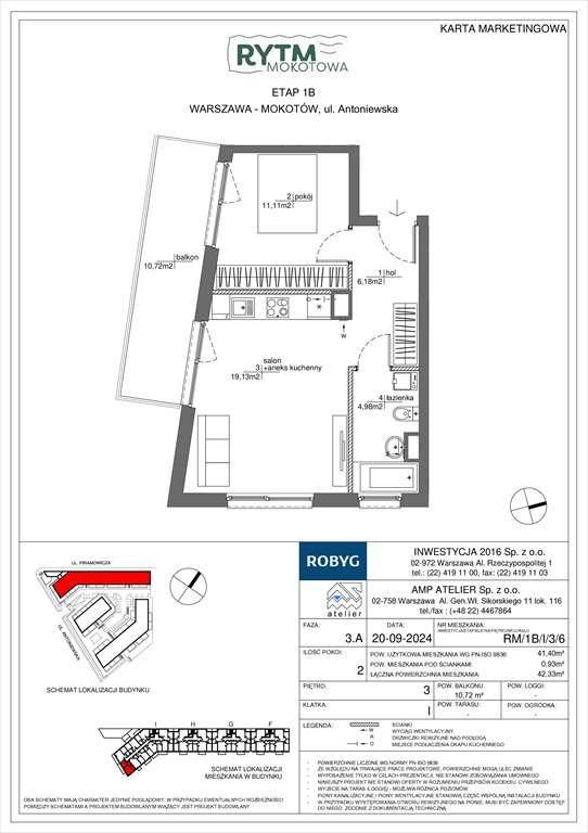Nowe mieszkanie dwupokojowe Rytm Mokotowa Warszawa, Mokotów, Antoniewska  41m2 Foto 1
