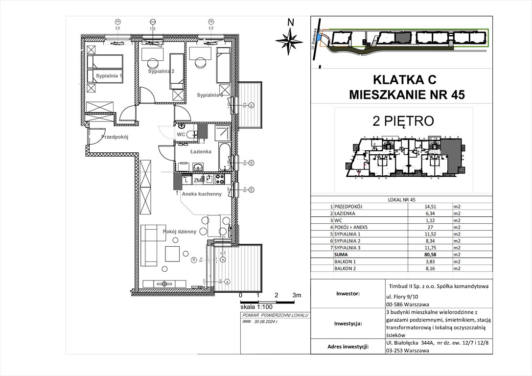 Nowe mieszkanie czteropokojowe  OSIEDLE BIAŁOŁĘCKA 344 Warszawa, Białołęka, Białołęcka 344  81m2 Foto 1