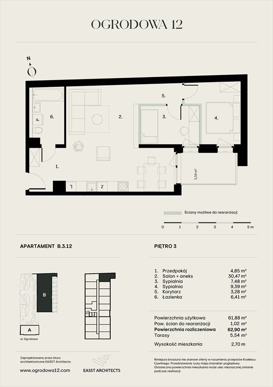 Nowe mieszkanie Apartamentowiec Ogrodowa 12 Poznań, Ogrodowa 12  63m2 Foto 1