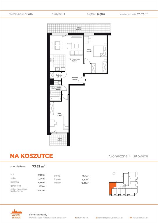 mieszkanie na sprzedaż 74m2 mieszkanie Katowice, Wełnowiec, Słoneczna 1