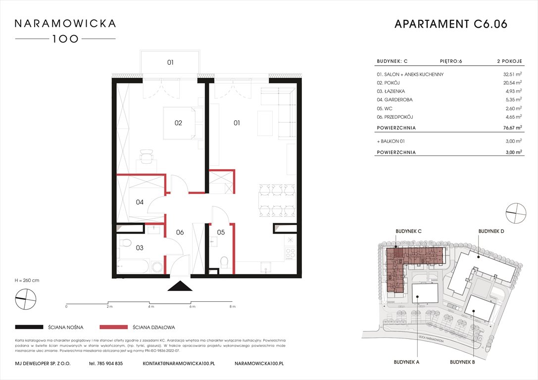 Nowe mieszkanie dwupokojowe NARAMOWICKA 100 Poznań, Winogrady, Naramowicka 100  77m2 Foto 1