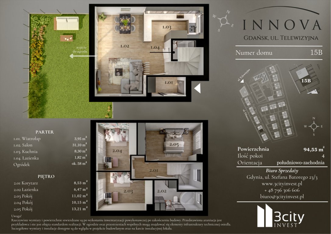 Nowe mieszkanie czteropokojowe  Innova Gdańsk, Matarnia, Telewizyjna 32  95m2 Foto 1