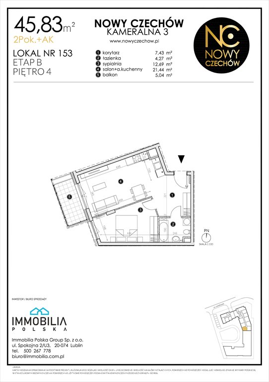 Nowe mieszkanie dwupokojowe NOWY CZECHÓW Lublin, CZECHÓW, Kameralna 3  46m2 Foto 1