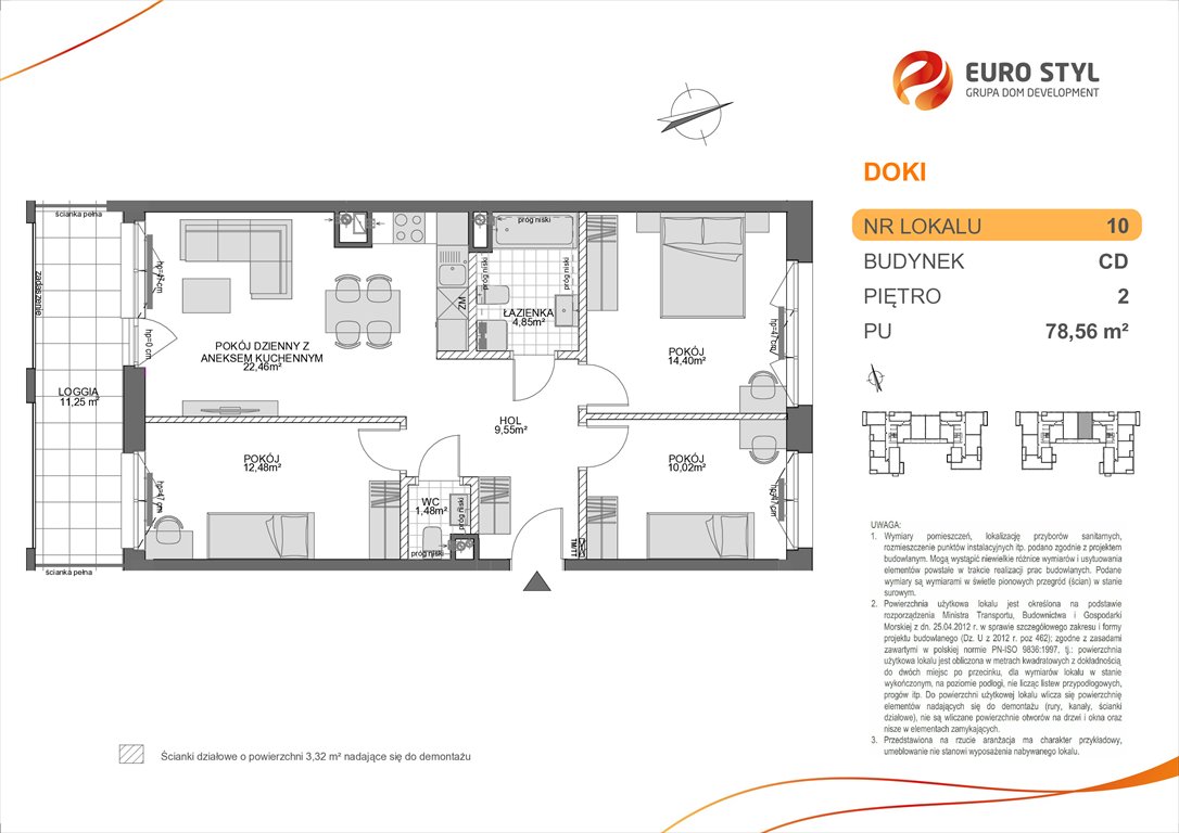 Nowe mieszkanie czteropokojowe  DOKI LIVING Gdańsk, Śródmieście, ks. Jerzego Popiełuszki/Rybaki Górne  79m2 Foto 1