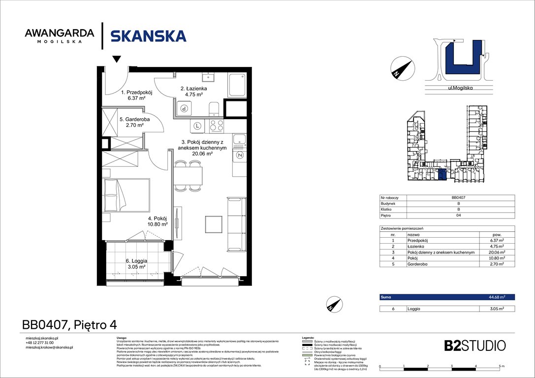 Nowe mieszkanie dwupokojowe Awangarda Mogilska Kraków, Prądnik Czerwony, Mogilska 126  45m2 Foto 1