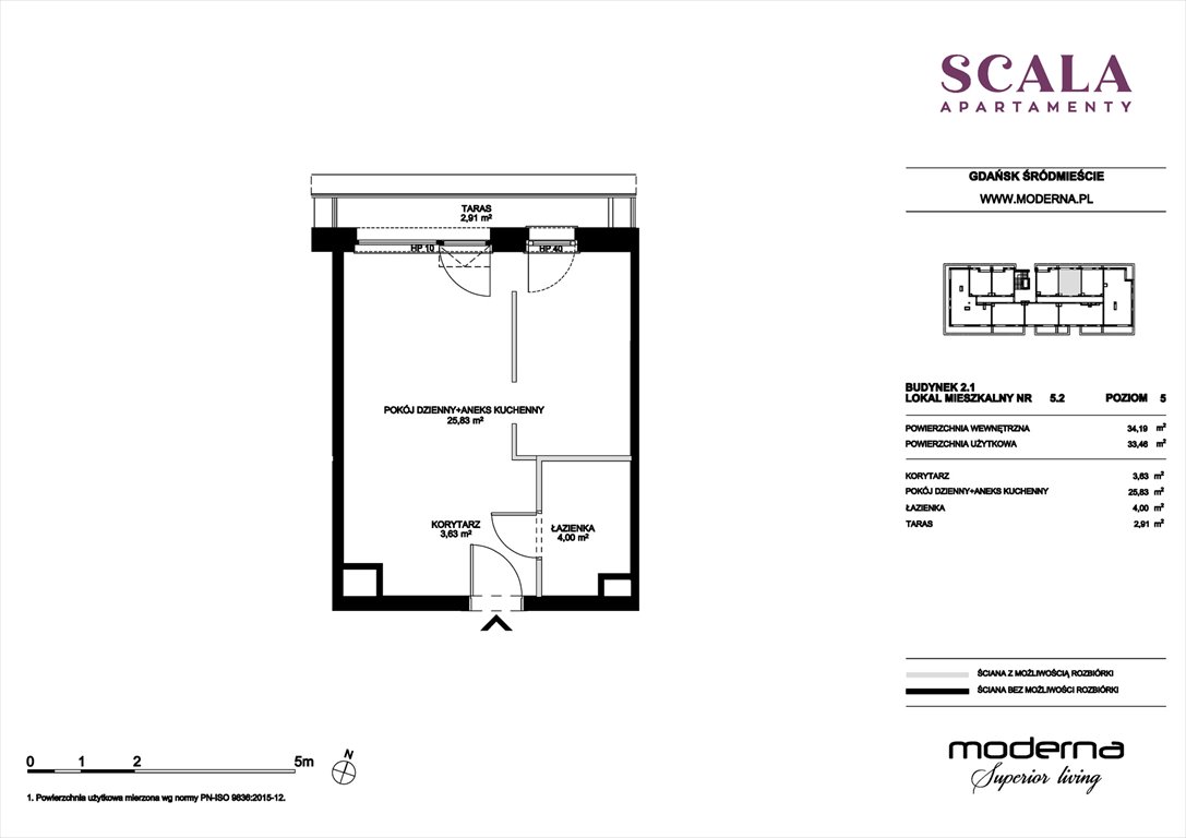 Nowa kawalerka Scala Gdańsk, ul. Łąkowa 60  34m2 Foto 1