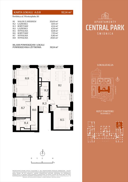 Nowe mieszkanie czteropokojowe  Apartamenty Central Park Świdnica Świdnica, Lipowa 14  92m2 Foto 1