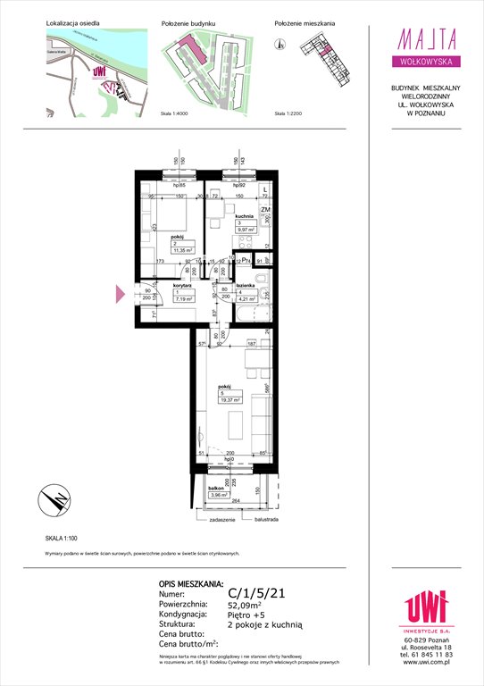 Nowe mieszkanie dwupokojowe MALTA Wołkowyska etap 3 Poznań, Rataje, ul. Klemensa Mikuły 1 i 3  52m2 Foto 1
