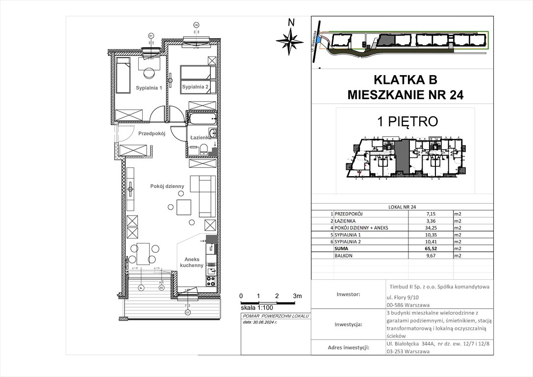 Nowe mieszkanie trzypokojowe OSIEDLE BIAŁOŁĘCKA 344 Warszawa, Białołęka, Białołęcka 344  66m2 Foto 1