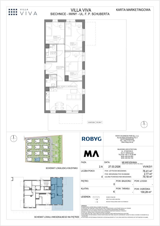 Nowe mieszkanie czteropokojowe  VILLA VIVA Wrocław, Iwiny, ul. Franza Petera Schuberta  76m2 Foto 1