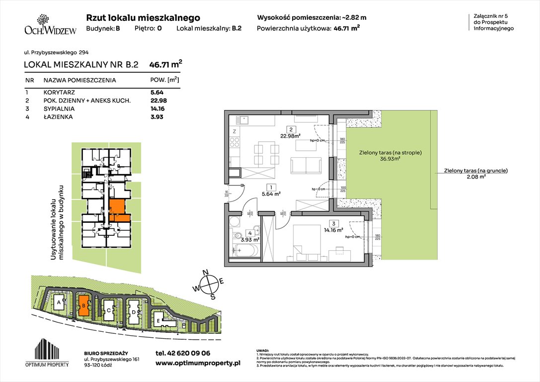 Nowe mieszkanie dwupokojowe OchWidzew Łódź, Widzew, Przybyszewskiego 292-300  47m2 Foto 1