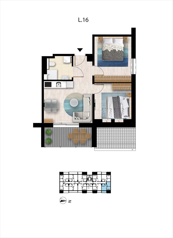 Nowe mieszkanie dwupokojowe Sunset Resort Grzybowo, Nadmorska 98 -106  38m2 Foto 1