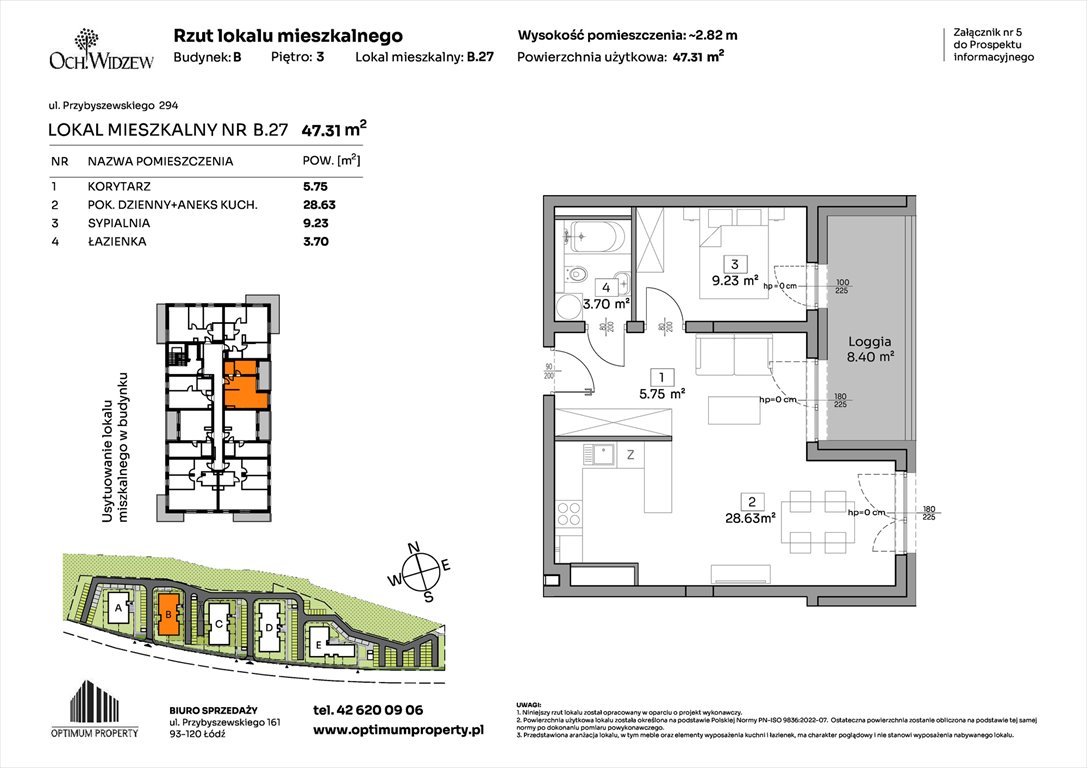 Nowe mieszkanie dwupokojowe OchWidzew Łódź, Widzew, Przybyszewskiego 292-300  47m2 Foto 1