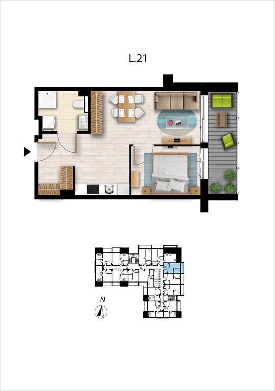 Nowe mieszkanie dwupokojowe Sunset Resort Grzybowo, Nadmorska 98 -106  38m2 Foto 1