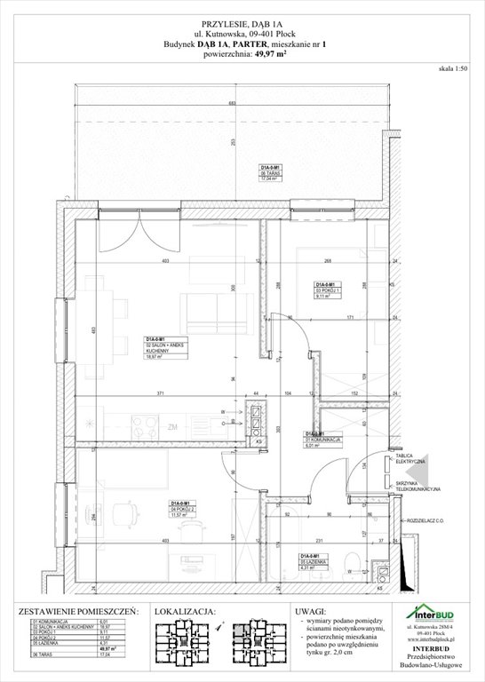 Nowe mieszkanie trzypokojowe Przylesie 2 Płock, Góry, Kutnowska 28P, 28R  50m2 Foto 1