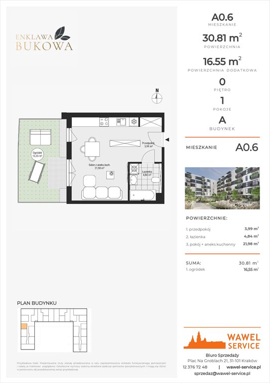 mieszkanie na sprzedaż 31m2 mieszkanie Podgórze, Bukowa 67