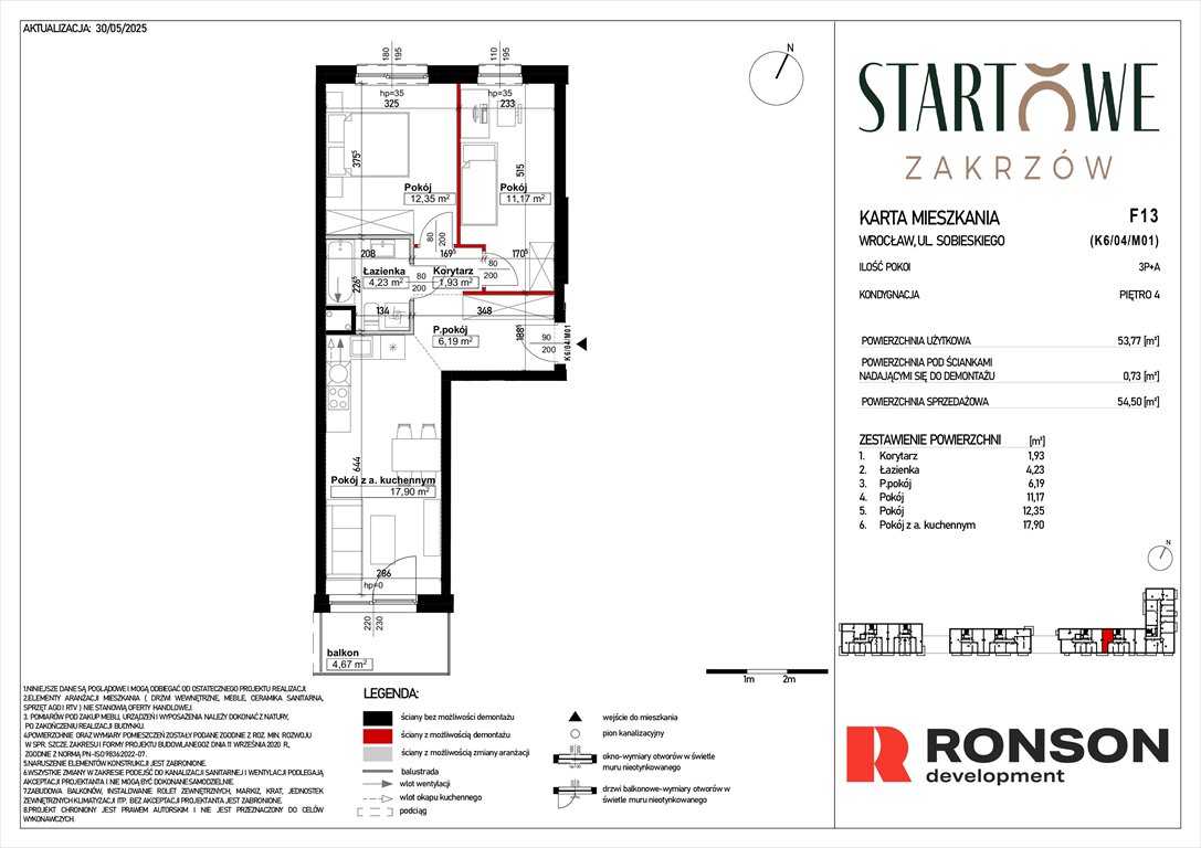 Nowe mieszkanie trzypokojowe Osiedle Startowe Wrocław, Psie Pole, Zatorska, róg Sobieskiego  55m2 Foto 1