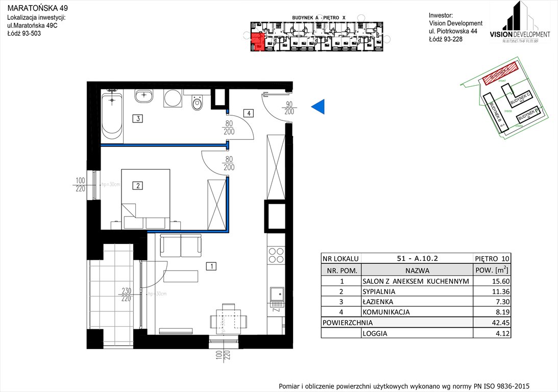 Nowe mieszkanie dwupokojowe Maratońska 49 Nowa Retkinia  Łódź, Retkinia, Maratońska 49C  42m2 Foto 1