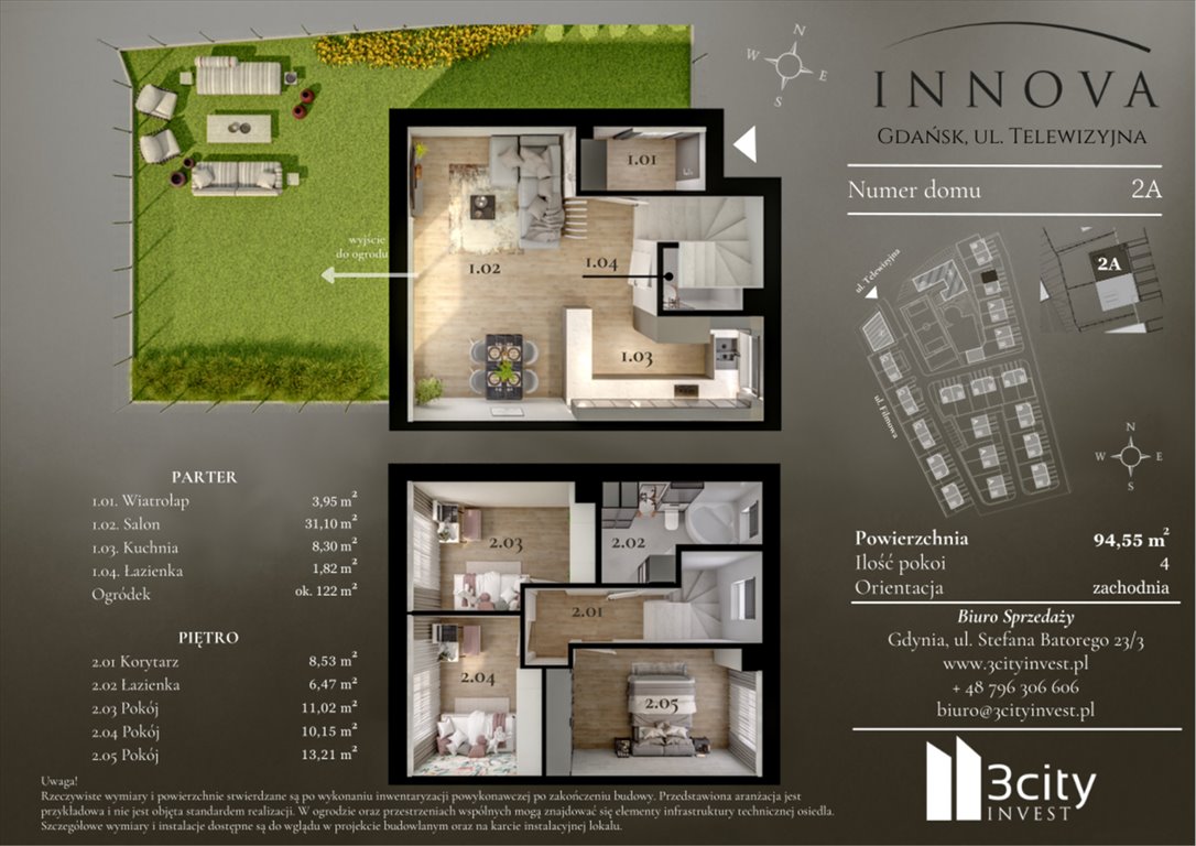 Nowe mieszkanie czteropokojowe  Innova Gdańsk, Matarnia, Telewizyjna 32  95m2 Foto 1