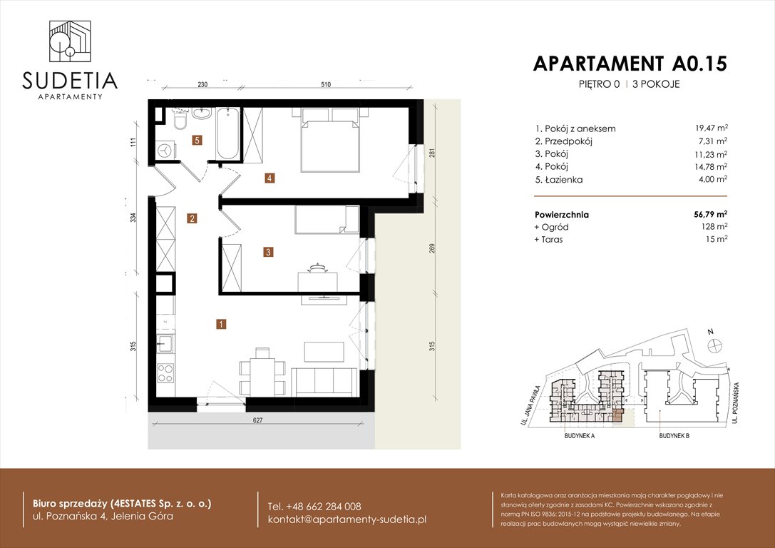 Nowe mieszkanie trzypokojowe APARTAMENTY SUDETIA Jelenia Góra, POZNAŃSKA 4  57m2 Foto 1