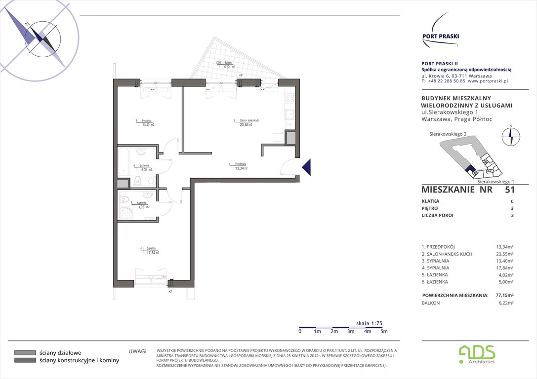 Nowe mieszkanie trzypokojowe Sierakowskiego 1 i 3 Warszawa, Praga - Północ, Sierakowskiego 1-3  77m2 Foto 1