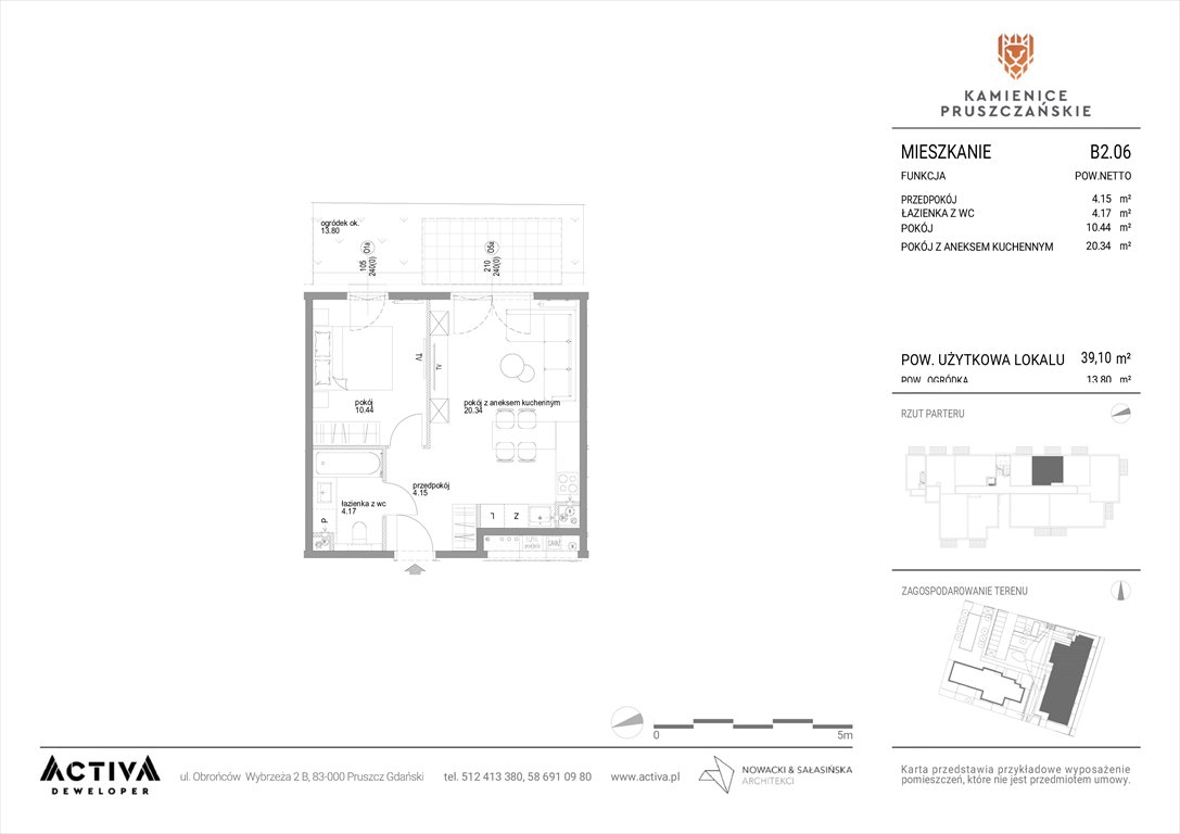 Nowe mieszkanie dwupokojowe Kamienice Pruszczańskie Pruszcz Gdański, ul. Grunwaldzka 71B, 71C  39m2 Foto 1