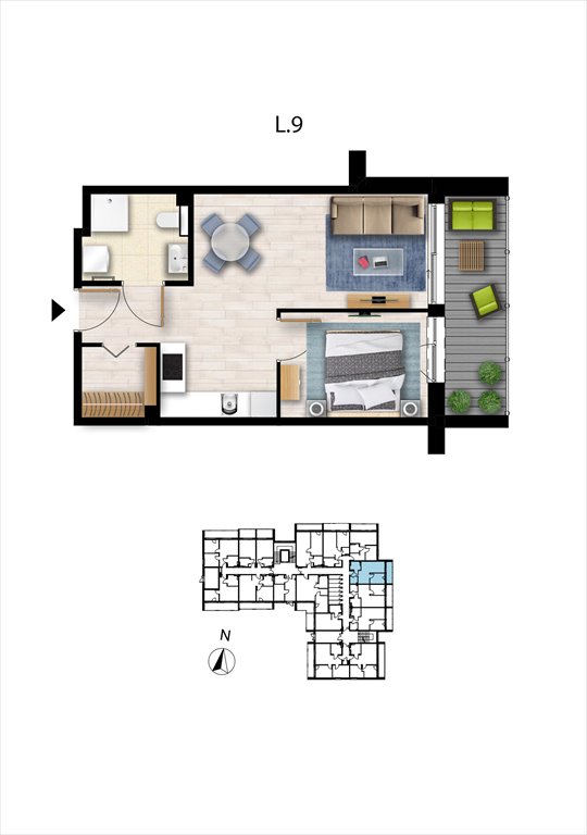 Nowe mieszkanie dwupokojowe Sunset Resort Grzybowo, Nadmorska 98 -106  39m2 Foto 1