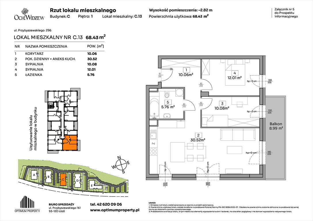Nowe mieszkanie trzypokojowe OchWidzew Łódź, Widzew, Przybyszewskiego 292-300  68m2 Foto 1