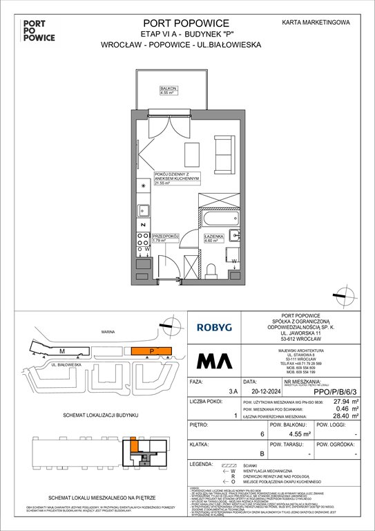 Nowa kawalerka Port Popowice Wrocław, Fabryczna, Białowieska 91a  28m2 Foto 1