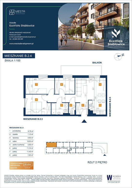 Nowe mieszkanie czteropokojowe  Vista Eco  Wrocław, Fabryczna, Stabłowice, Łomnicka  69m2 Foto 1