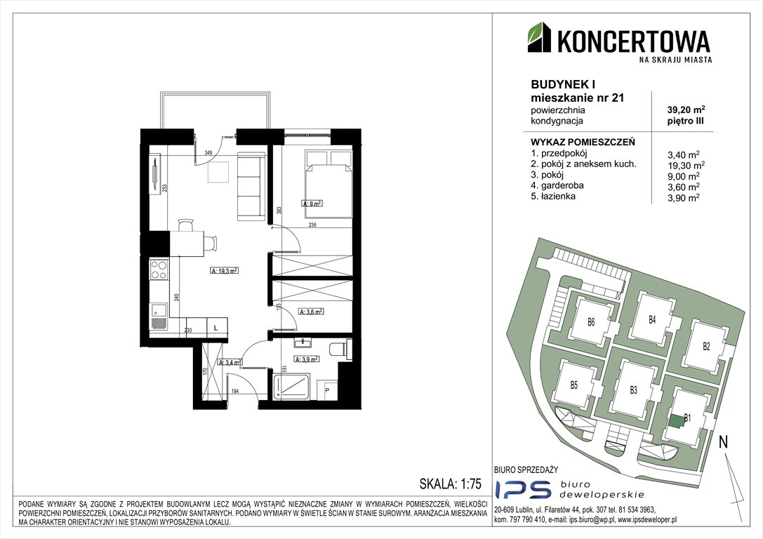 Nowe mieszkanie dwupokojowe Koncertowa na skraju miasta Lublin, Czechów Północny, Koncertowa  39m2 Foto 1