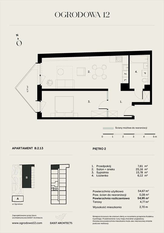 Nowe mieszkanie Apartamentowiec Ogrodowa 12 Poznań, Ogrodowa 12  55m2 Foto 1