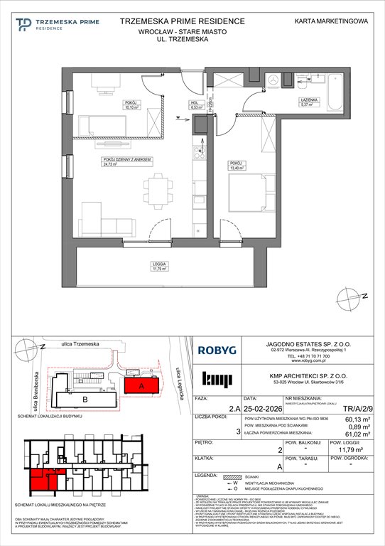 Nowe mieszkanie trzypokojowe Trzemeska Prime Residence Wrocław, Stare Miasto, Trzemeska  60m2 Foto 1