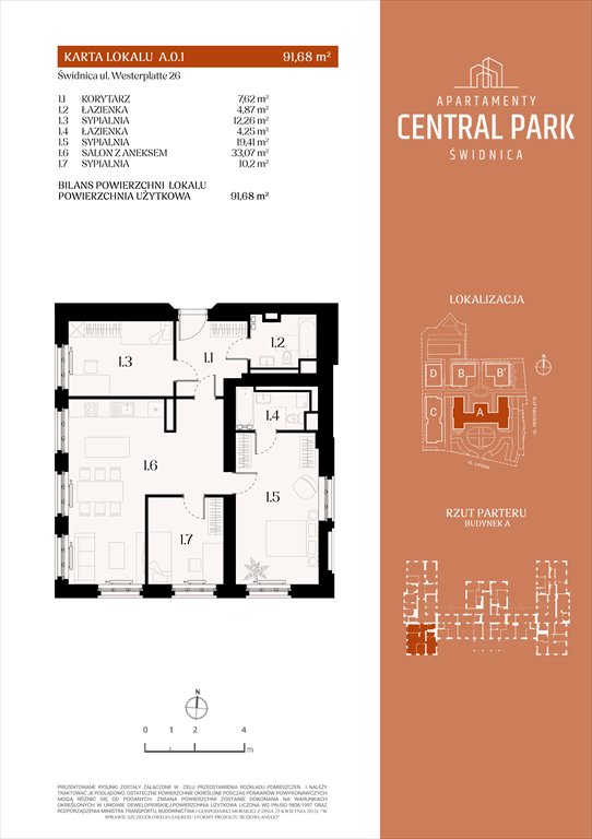 Nowe mieszkanie czteropokojowe  Apartamenty Central Park Świdnica Świdnica, Lipowa 14  92m2 Foto 1