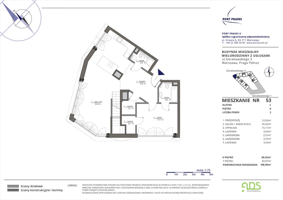 Nowe mieszkanie trzypokojowe Sierakowskiego 1 i 3 Warszawa, Praga Północ, Sierakowskiego 1-3  86m2 Foto 1