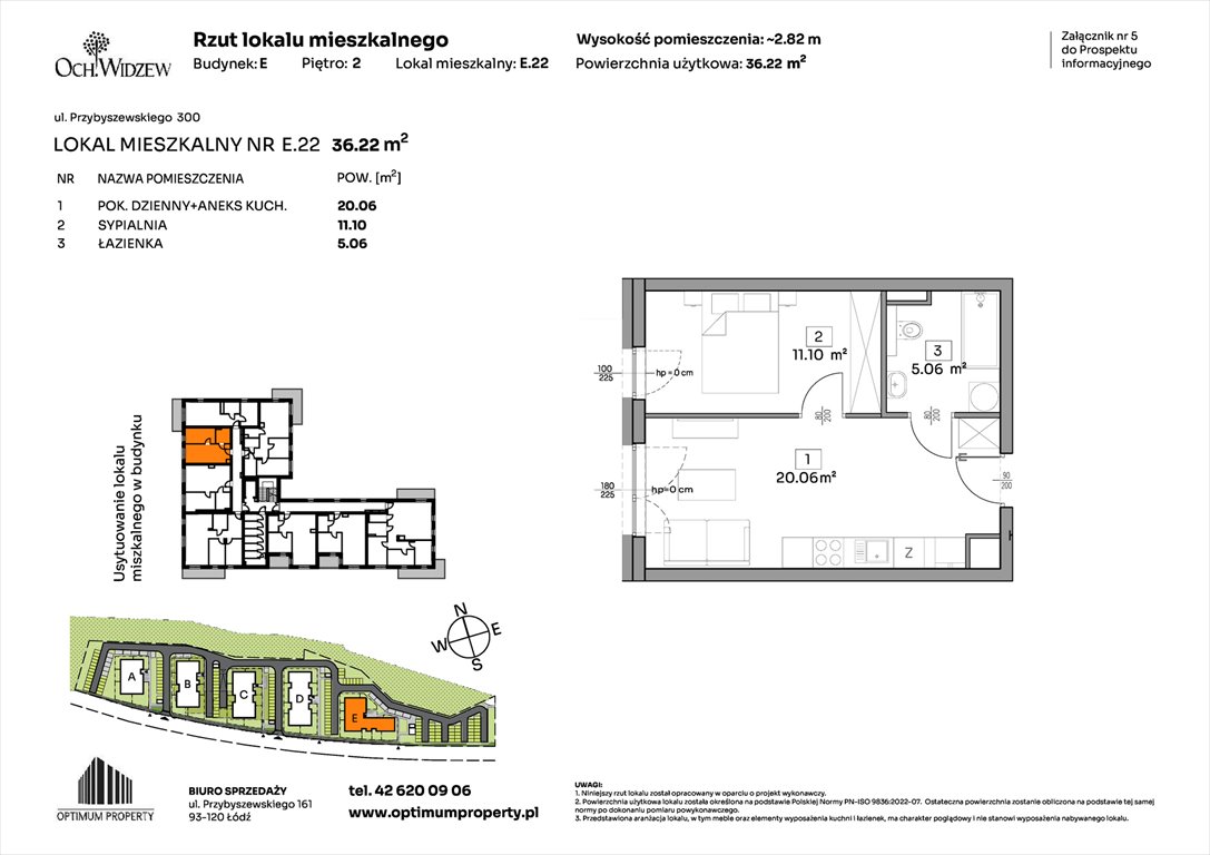 Nowe mieszkanie dwupokojowe OchWidzew Łódź, Widzew, Przybyszewskiego 292-300  36m2 Foto 1