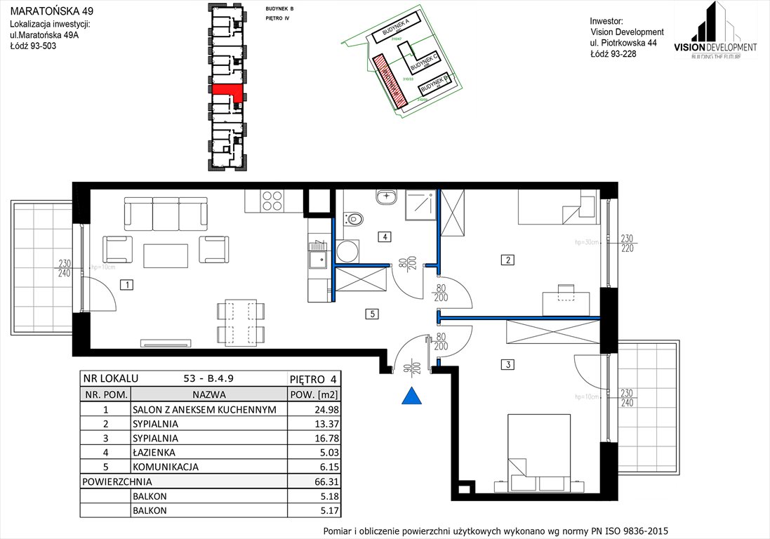 mieszkanie na sprzedaż 66m2 mieszkanie Łódź, Retkinia, Maratońska 49C