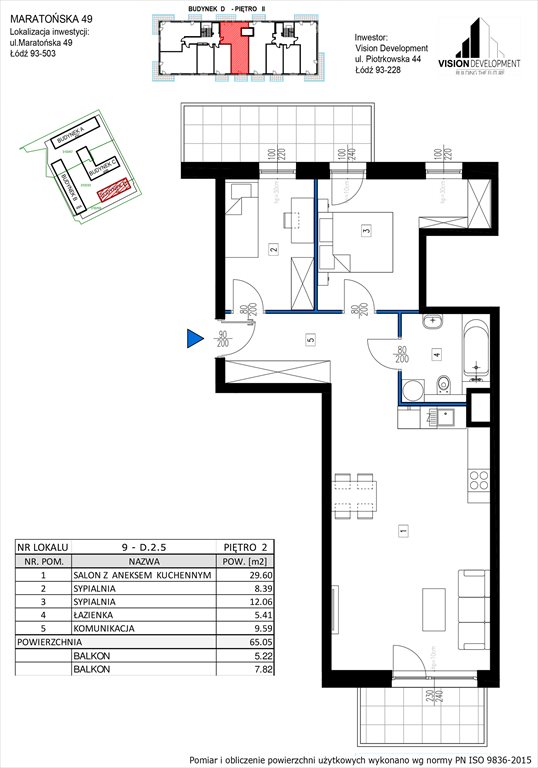 mieszkanie na sprzedaż 65m2 mieszkanie Łódź, Retkinia, Maratońska 49C