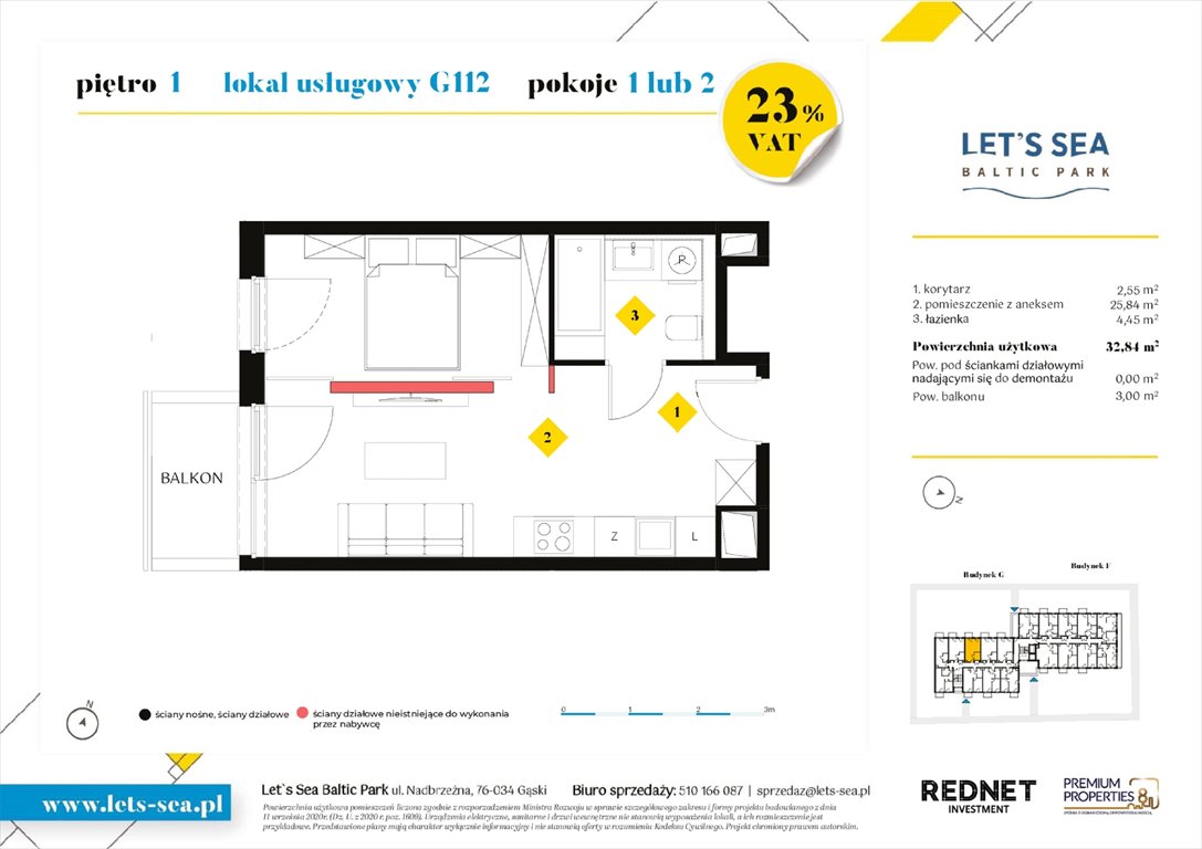 Nowy lokal użytkowy Let's sea Baltic Park Gąski, Nadbrzeżna 52  33m2 Foto 1